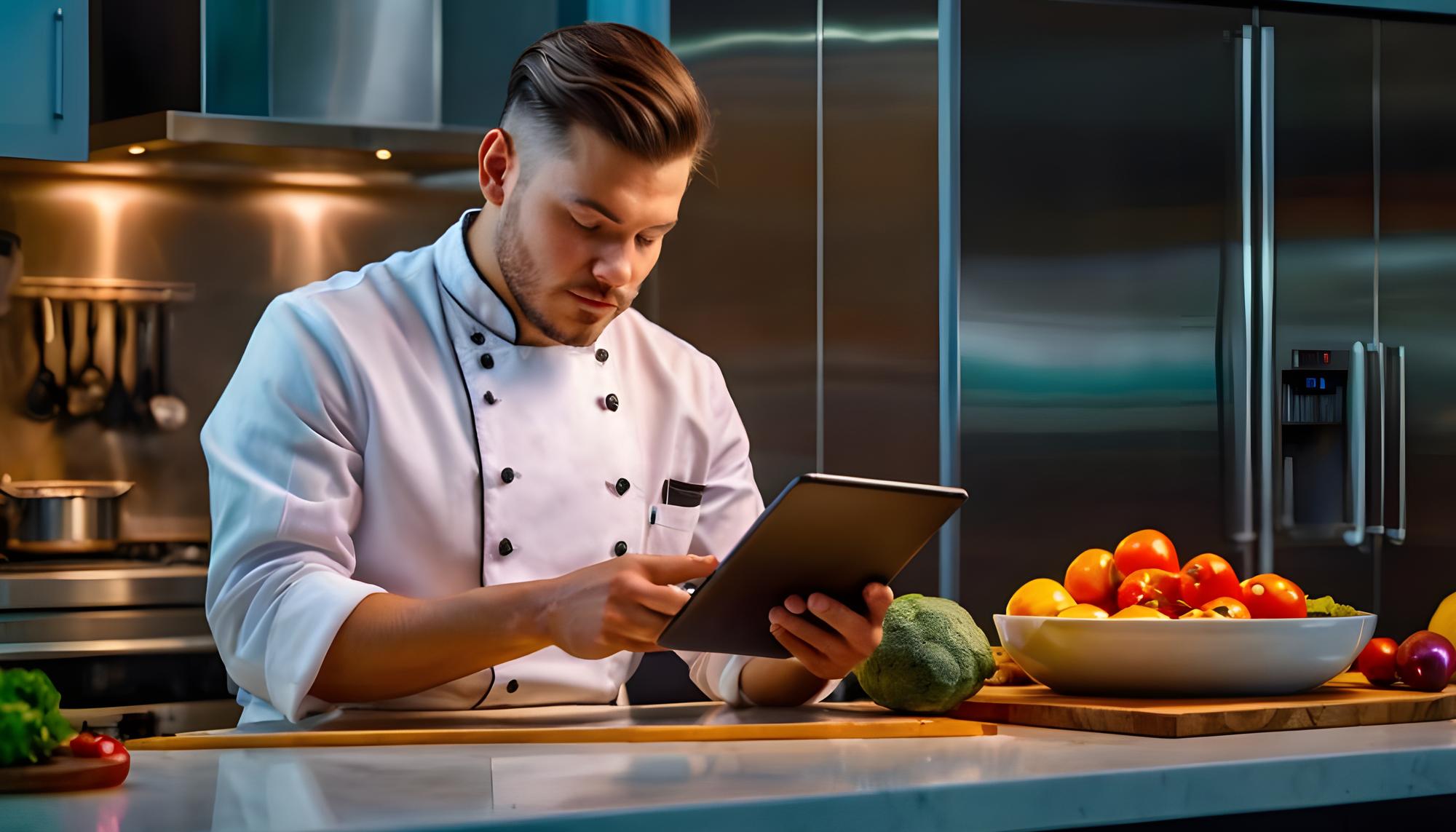 Instructor demonstrating plating with digital tools